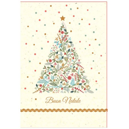 Biglietto Buon Natale in carta Green