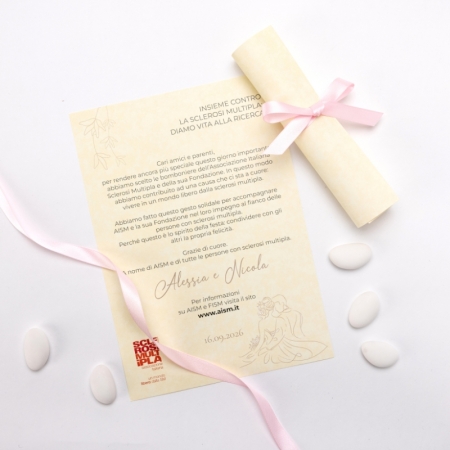 Pergamena Solidale Matrimonio, Rosa