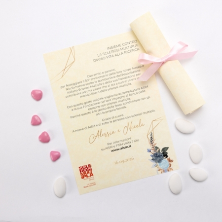 Pergamena Solidale Anniversario, Rosa