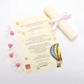 Pergamena Solidale Battesimo, Rosa