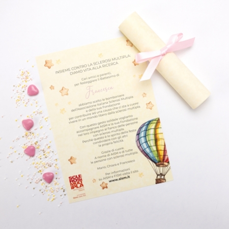 Pergamena Solidale Battesimo, Rosa