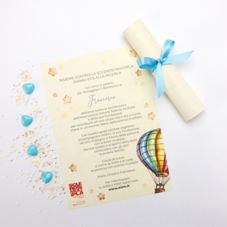 Pergamena Solidale Battesimo, Azzurro