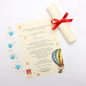 Pergamena Solidale Battesimo, Rosso