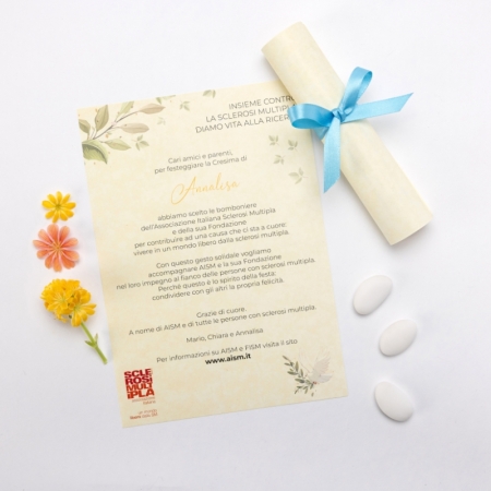 Pergamena Solidale Cresima, Azzurro