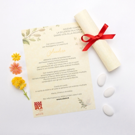 Pergamena Solidale Cresima, Rosso