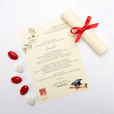 Pergamena Solidale Laurea, Rosso