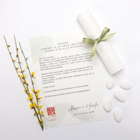 Pergamena Solidale Matrimonio Linea Fiore, Salvia