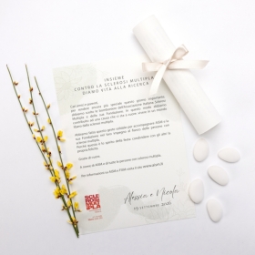 Pergamena Solidale Matrimonio Linea Fiore, Avorio