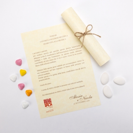 Pergamena Solidale Matrimonio, spago Naturale