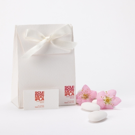 Pochette portaconfetti solidale Classica nastro avorio