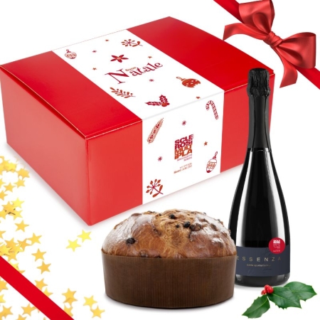 Panettone e bottiglia solidale