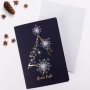 Biglietto Natale in blu e rilievi oro | Miniatura 1