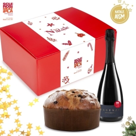 Panettone e bottiglia solidale